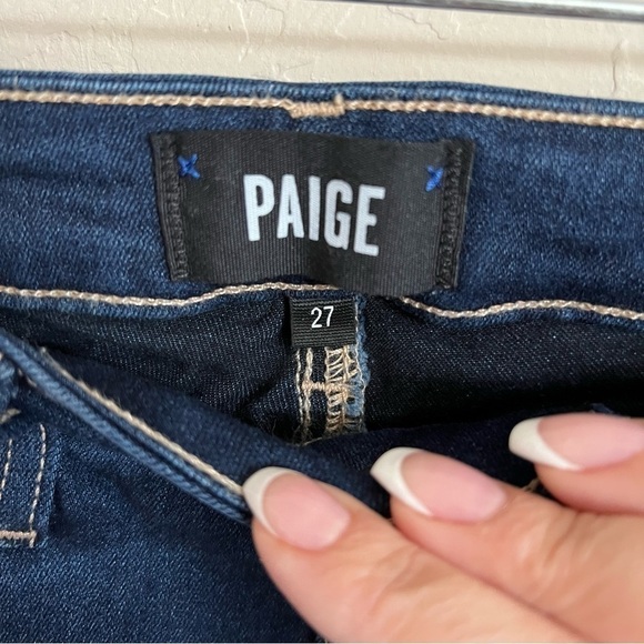 Paige Hoxton Ankle Dark Blue Denim Jeans - Picture 5 of 8